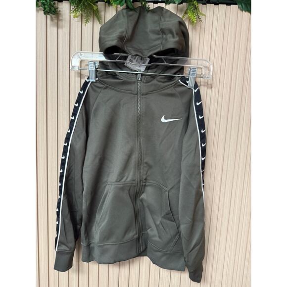 Nike B Swoosh Tape Full Zip Hoodie CV1334-325 Boys Size XS - Picture 9 of 12
